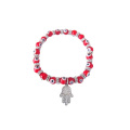 Art und Weise Rhinestone hamsa elastisches rotes Armband böser Blick